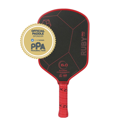 Pickleball Six Zero Ruby Pro Pickleball Paddle Red/Black