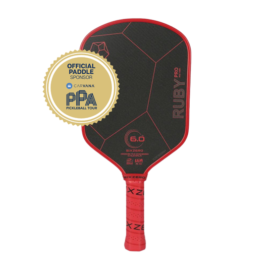Pickleball Six Zero Ruby Pro Pickleball Paddle Red/Black