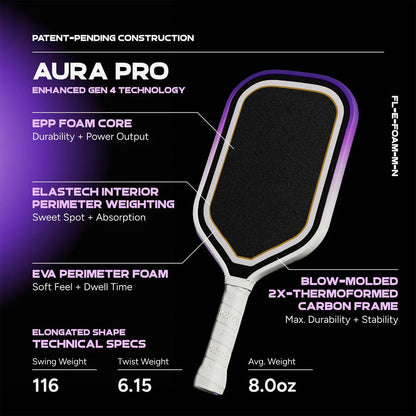 Pickleball FRIDAY Aura Pro Elongated Pickleball Paddle Eclipse