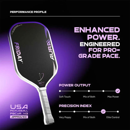 Pickleball FRIDAY Aura Pro Elongated Pickleball Paddle Eclipse
