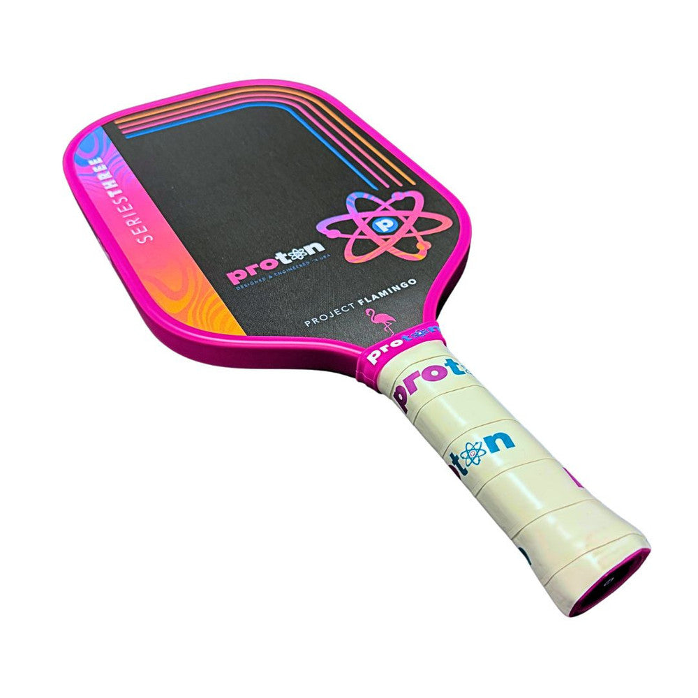 Pickleball Proton Series Three Pickleball Paddle - Project Flamingo Pink/White
