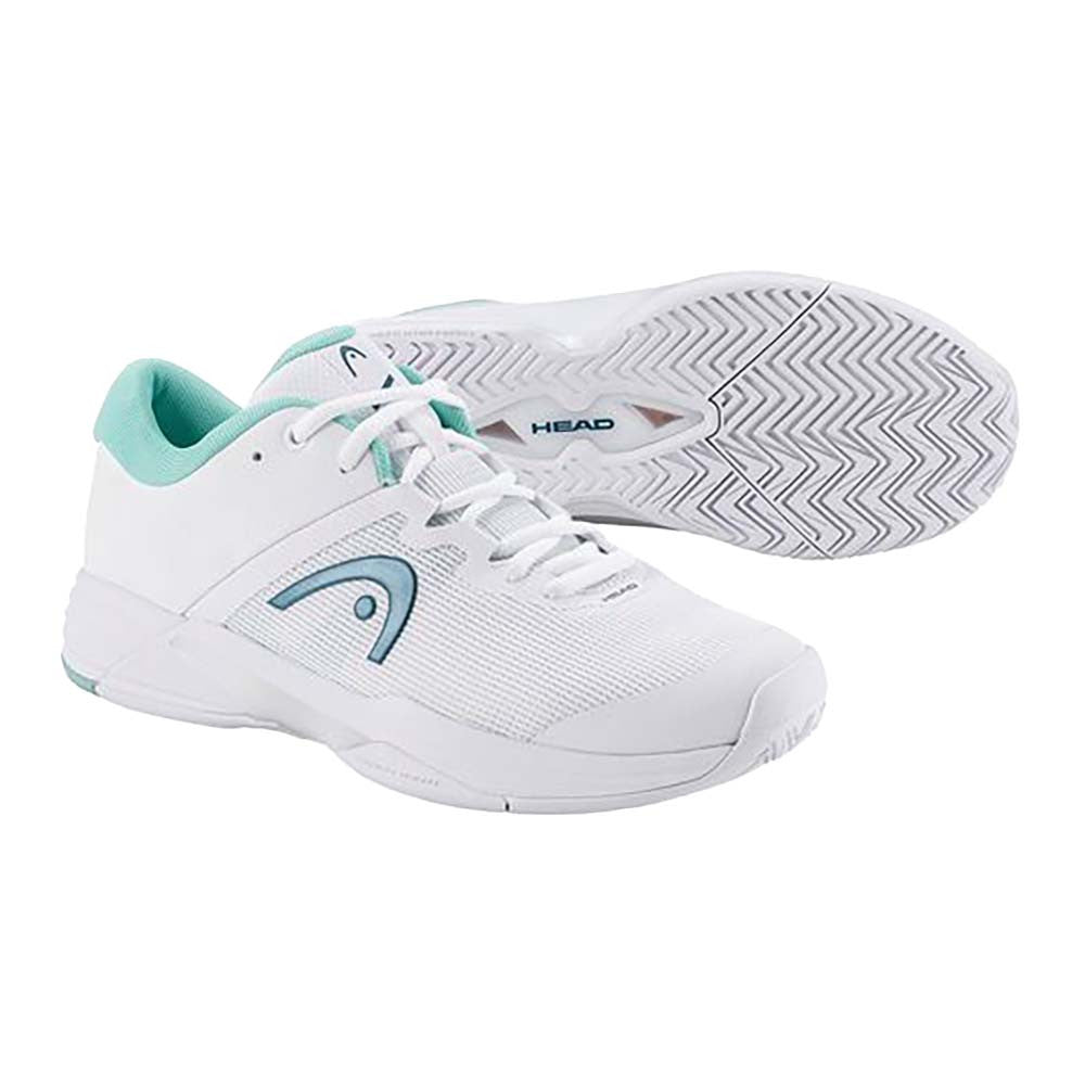 Pickleball HEAD Revolt Evo 2.0 Court Shoe for Women White/Turquoise