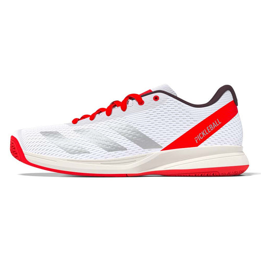 Pickleball adidas White/Silver/Red Courtflash  Pickleball Shoe White/Silver/Red