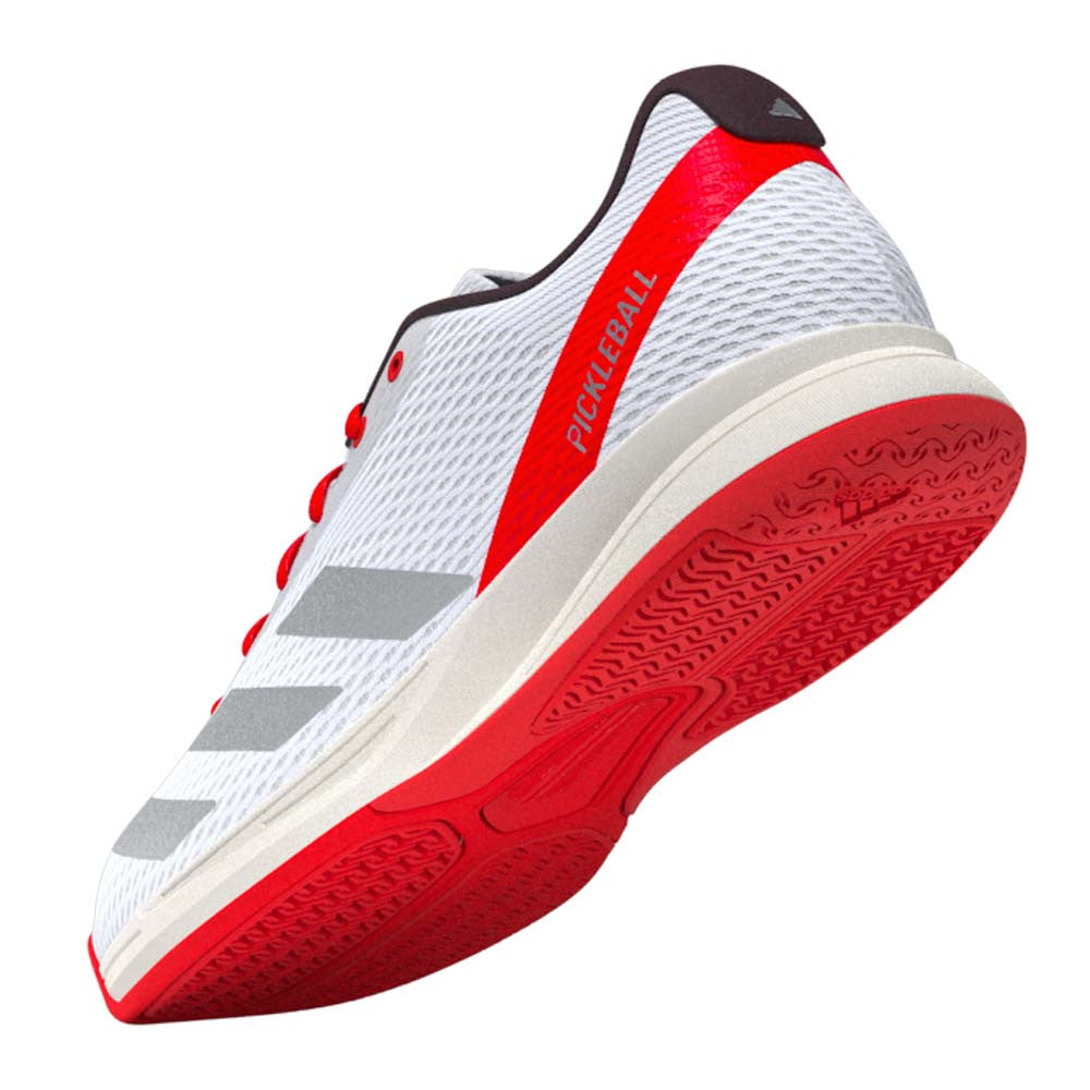 Pickleball adidas White/Silver/Red Courtflash  Pickleball Shoe White/Silver/Red