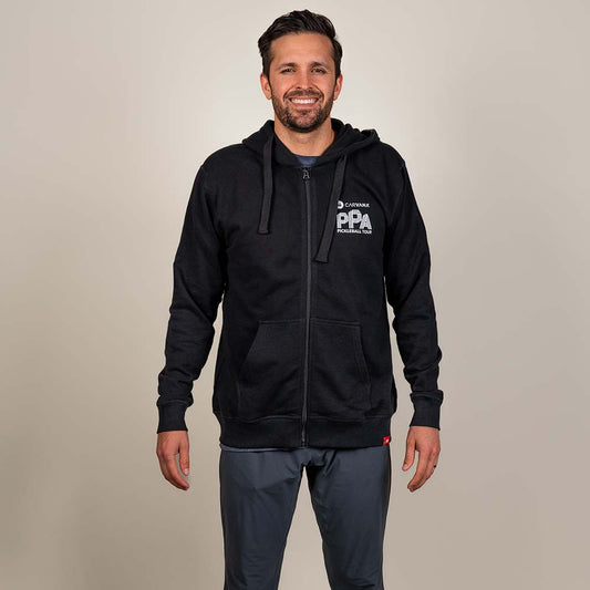 Pickleball PPa Buxton Fleece Zip Hoodie - Unisex Jet Black