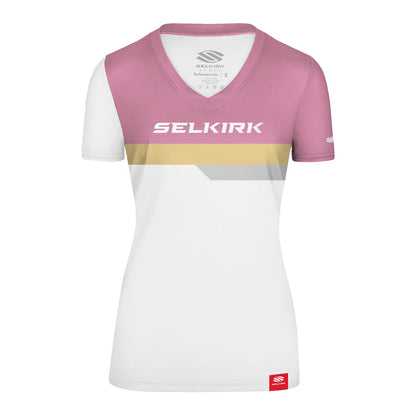 Pickleball Selkirk Legacy Line Short Sleeve V-Neck Shirt Gray