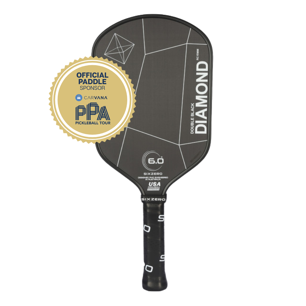 Pickleball Six Zero Double Black Diamond Elongated Pickleball Paddle Black