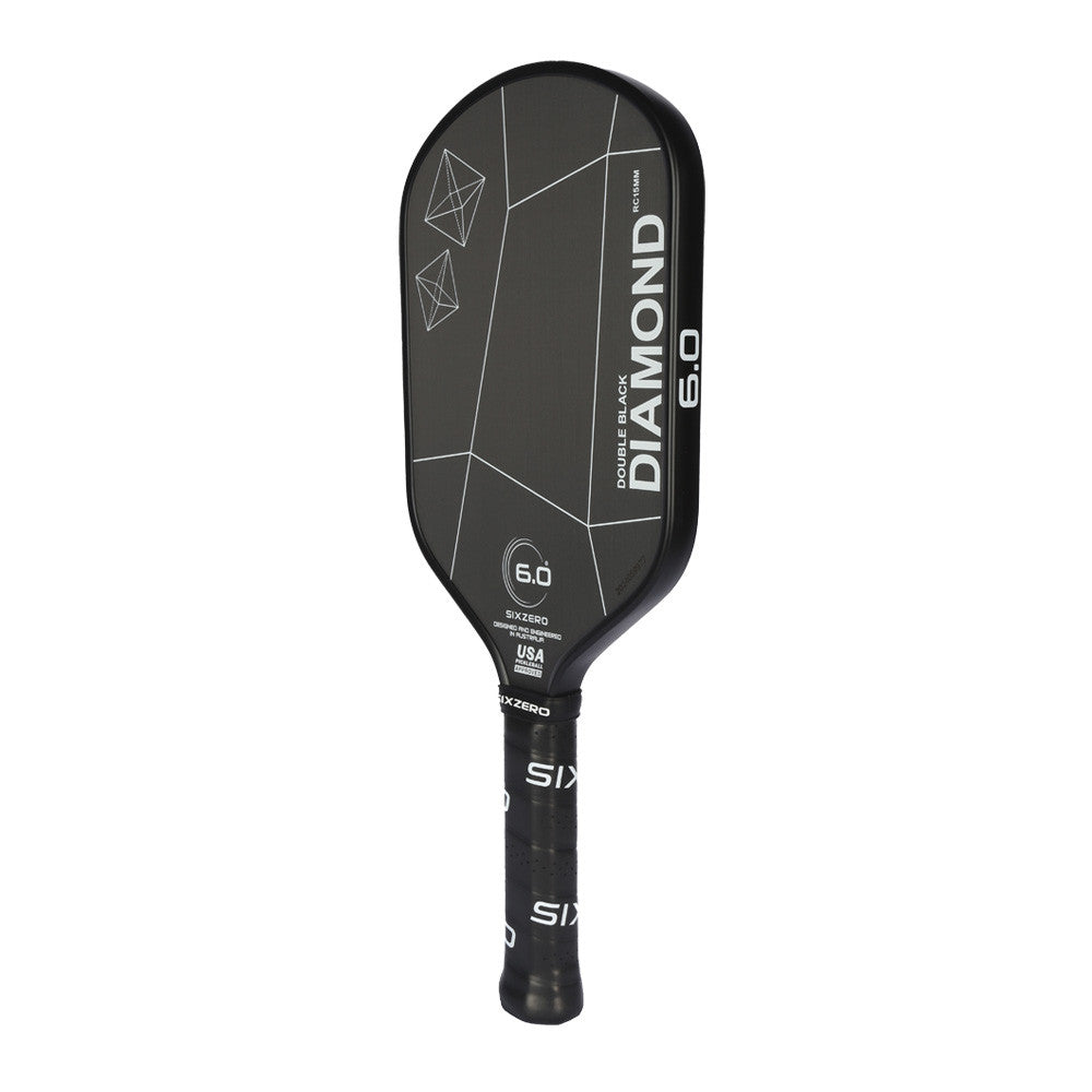 Pickleball Six Zero Double Black Diamond Elongated Pickleball Paddle Black