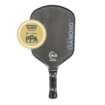 Pickleball Six Zero Double Black Diamond Control 16mm Paddle Black