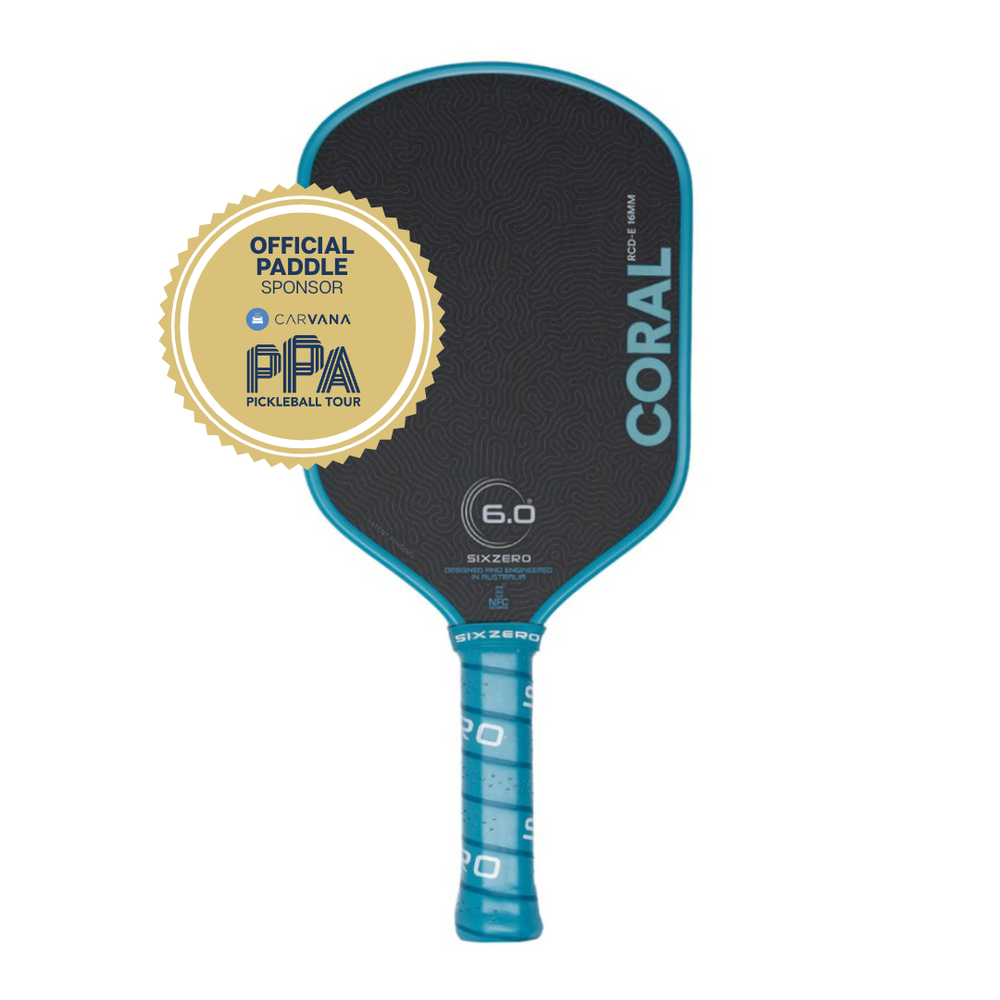 Pickleball Six Zero Coral 16mm Elongated Pickleball Paddle Pink