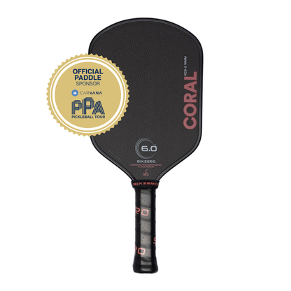 Pickleball Six Zero Coral 16mm Elongated Pickleball Paddle Pink