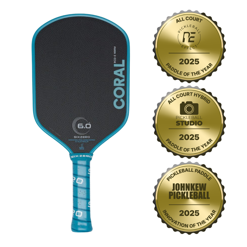 Pickleball Six Zero Coral 16mm Elongated Pickleball Paddle Pink