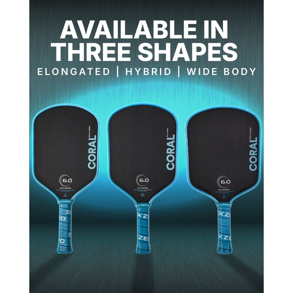 Pickleball Six Zero Coral 16mm Elongated Pickleball Paddle Pink