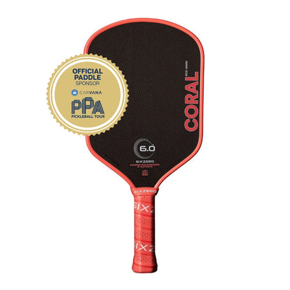Pickleball Six Zero Coral 16mm Hybrid Pickleball Paddle Blue