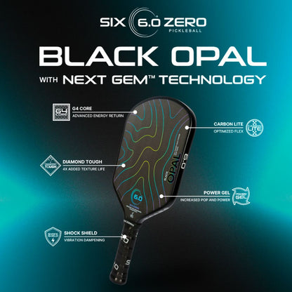 Pickleball Six Zero Black Opal Pickleball Paddle Black