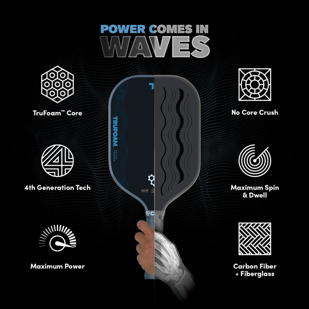 Pickleball CRBN TruFoam Waves 3 Elongated Pickleball Paddle