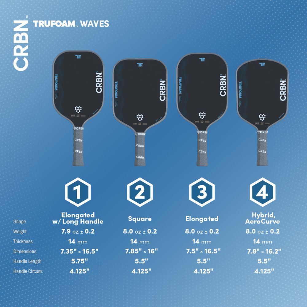 Pickleball CRBN TruFoam Waves 3 Elongated Pickleball Paddle