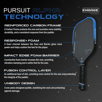 Pickleball Engage Pursuit Alpha 14mm Pickleball Paddle Blue