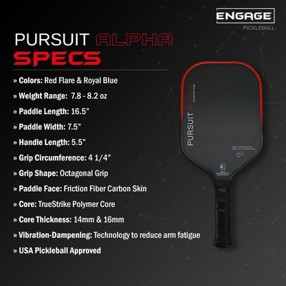 Pickleball Engage Pursuit Alpha 16mm Pickleball Paddle Blue