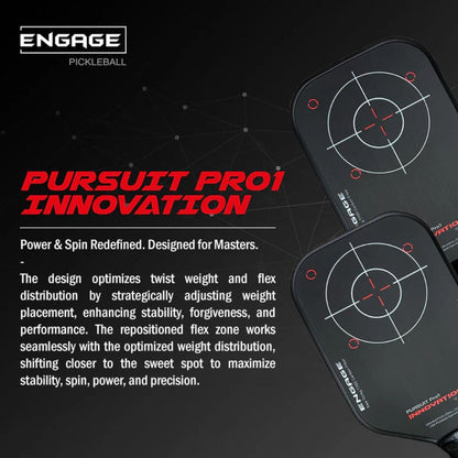 Pickleball Engage Pursuit Pro1 Innovation 12.7mm Pickleball Paddle Artic Gold