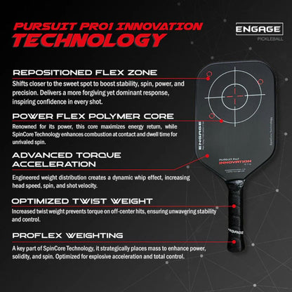 Pickleball Engage Pursuit Pro1 Innovation 15.2mm Pickleball Paddle Artic Gold