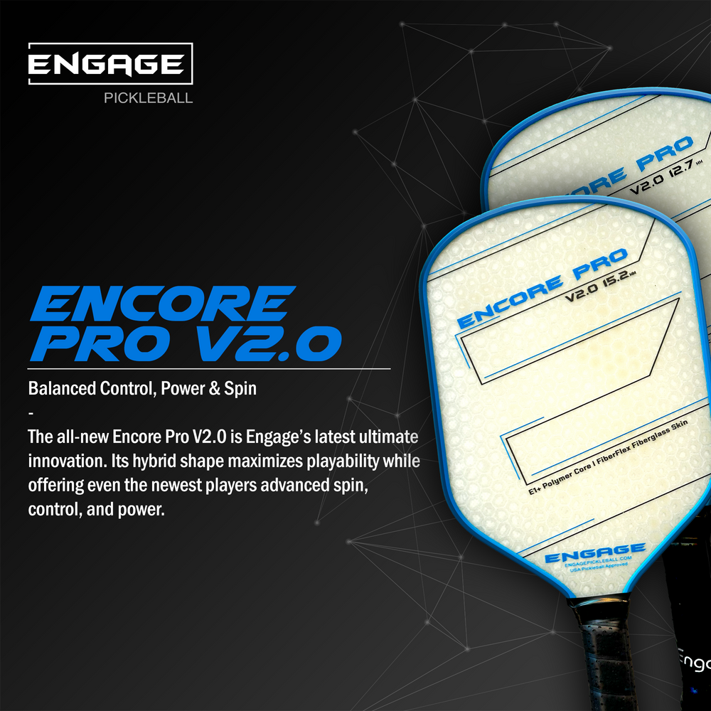 Pickleball Engage Encore Pro V2.0 15.2mm Pickleball Paddle Crimson Red