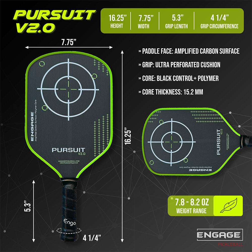 Pickleball Engage Pursuit V2.0 Pickleball Paddle Crimson Red