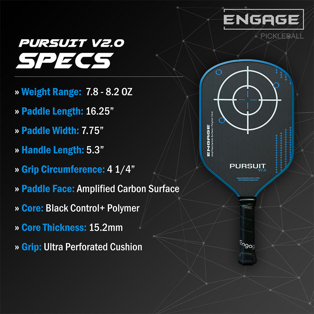 Pickleball Engage Pursuit V2.0 Pickleball Paddle Crimson Red