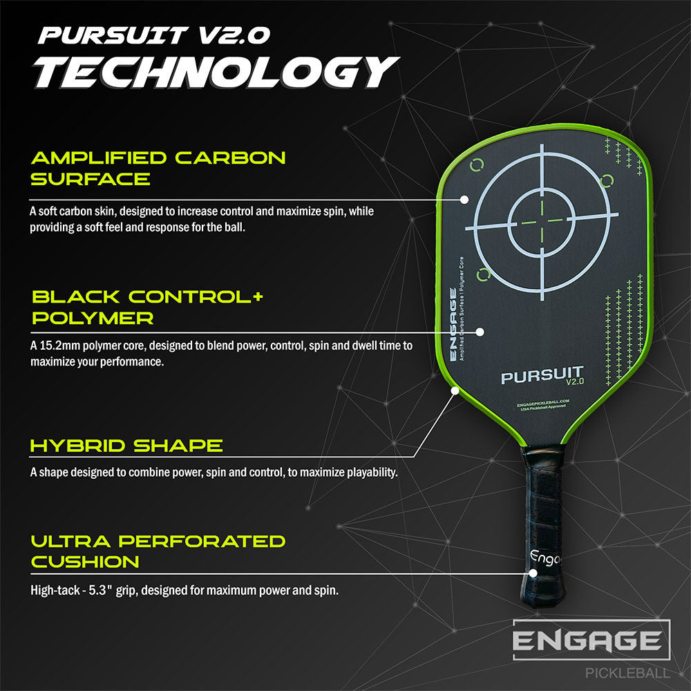 Pickleball Engage Pursuit V2.0 Pickleball Paddle Crimson Red