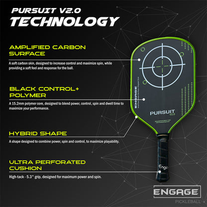 Pickleball Engage Pursuit V2.0 Pickleball Paddle Crimson Red