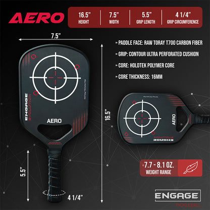 Pickleball Engage Evolution Aero Pickleball Paddle Scarlet Red