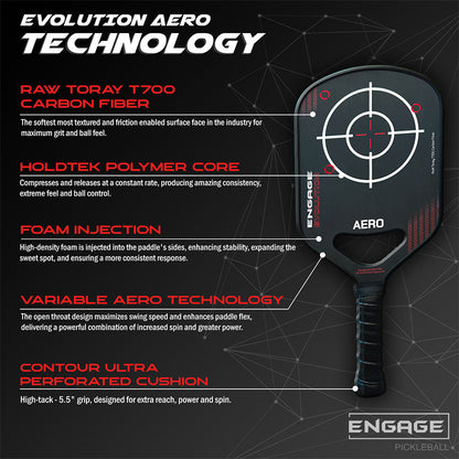 Pickleball Engage Evolution Aero Pickleball Paddle Scarlet Red