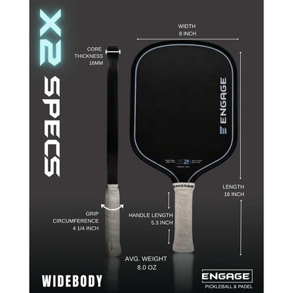 Pickleball Engage X2 Widebody 16mm Pickleball Paddle