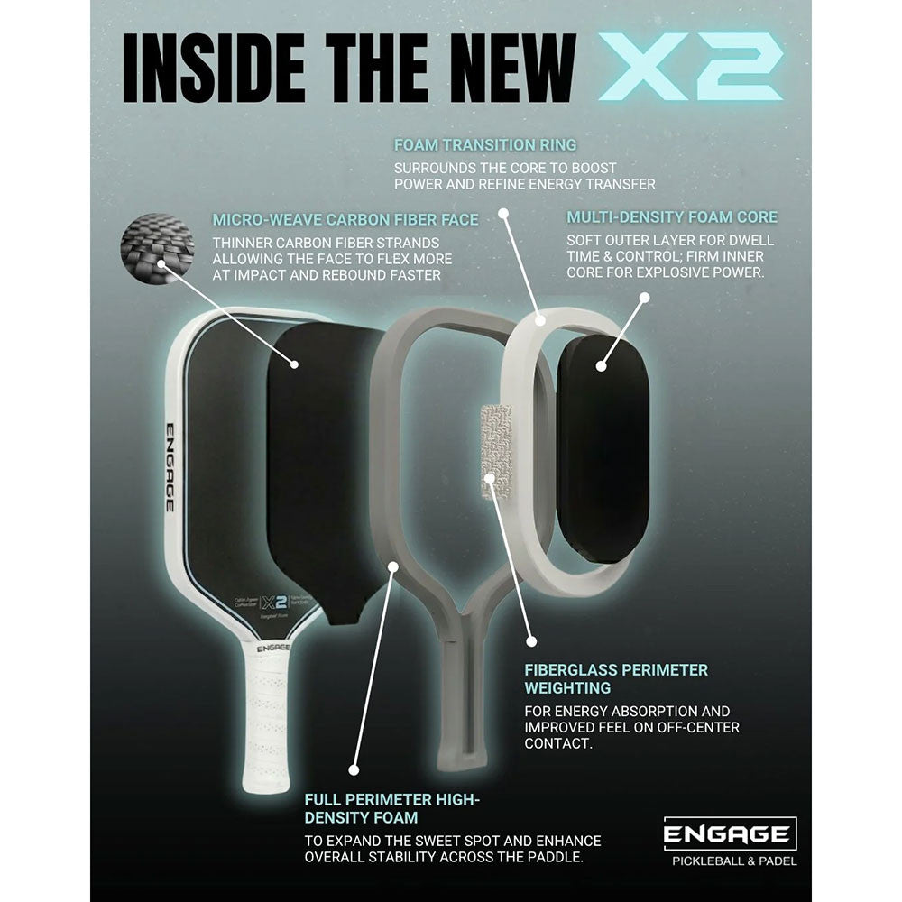 Pickleball Engage X2 Elongated 16mm Pickleball Paddle
