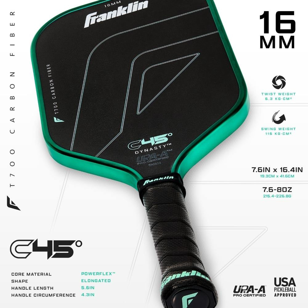 Pickleball Franklin C45 Dynasty 16mm Pickleball Paddle Red