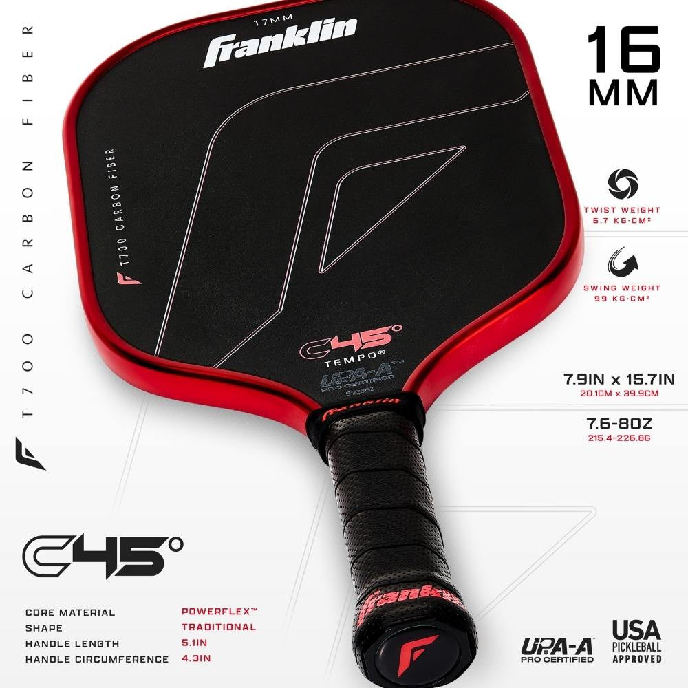 Pickleball Franklin C45 Tempo 16mm Pickleball Paddle