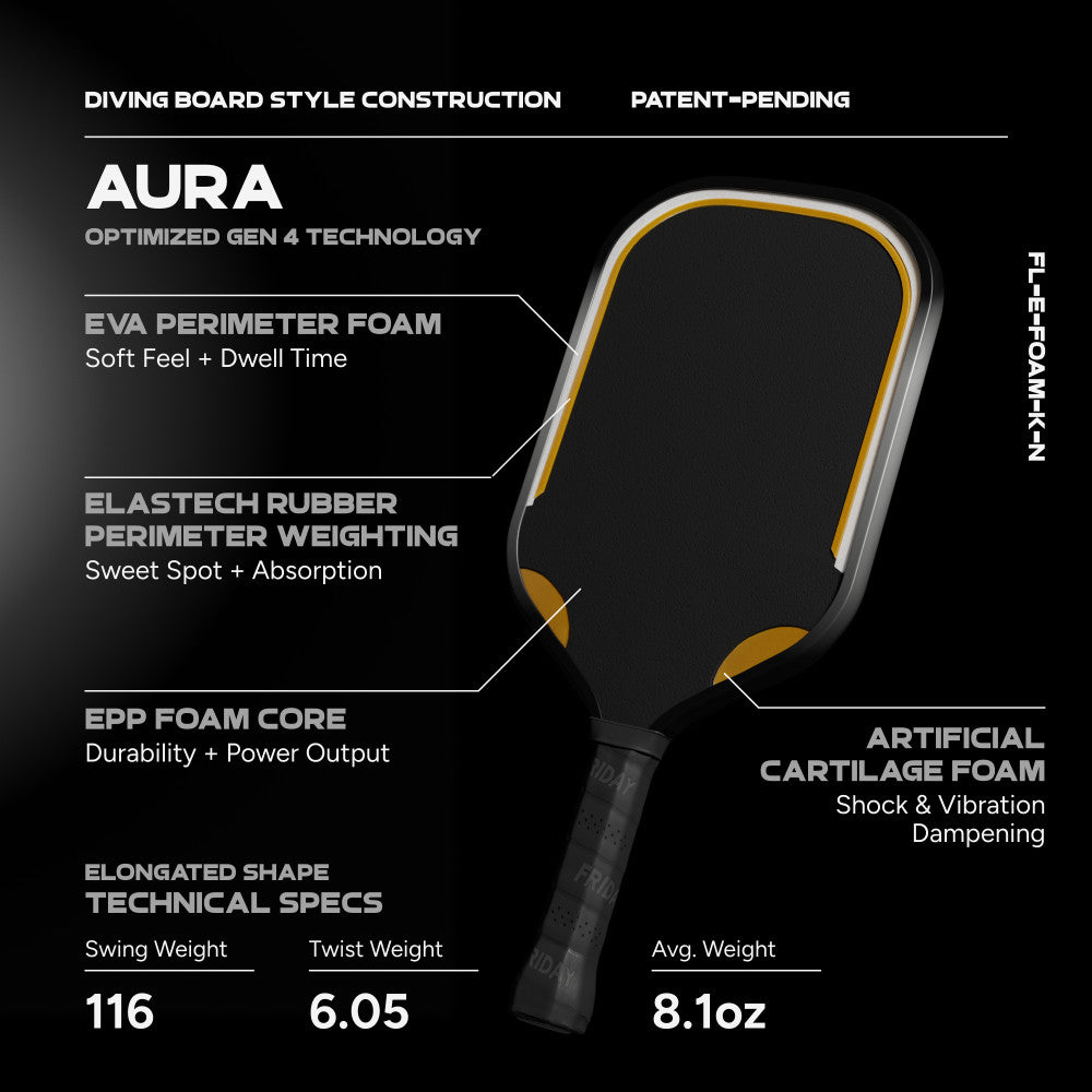 Pickleball FRIDAY Aura Elongated Pickleball Paddle Eclipse