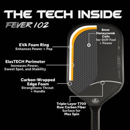 Pickleball FRIDAY Fever 102 Elongated Pickleball Paddle Stealth