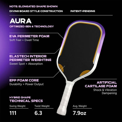 Pickleball FRIDAY Aura Hybrid Pickleball Paddle Eclipse
