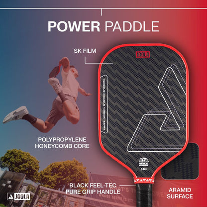 Pickleball JOOLA Perseus Double Vision 16mm Pickleball Paddle Orange Red