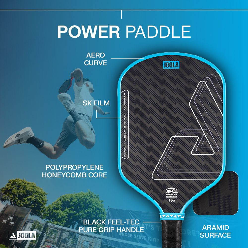 Pickleball JOOLA Hyperion Double Vision 16mm Pickleball Paddle Blue