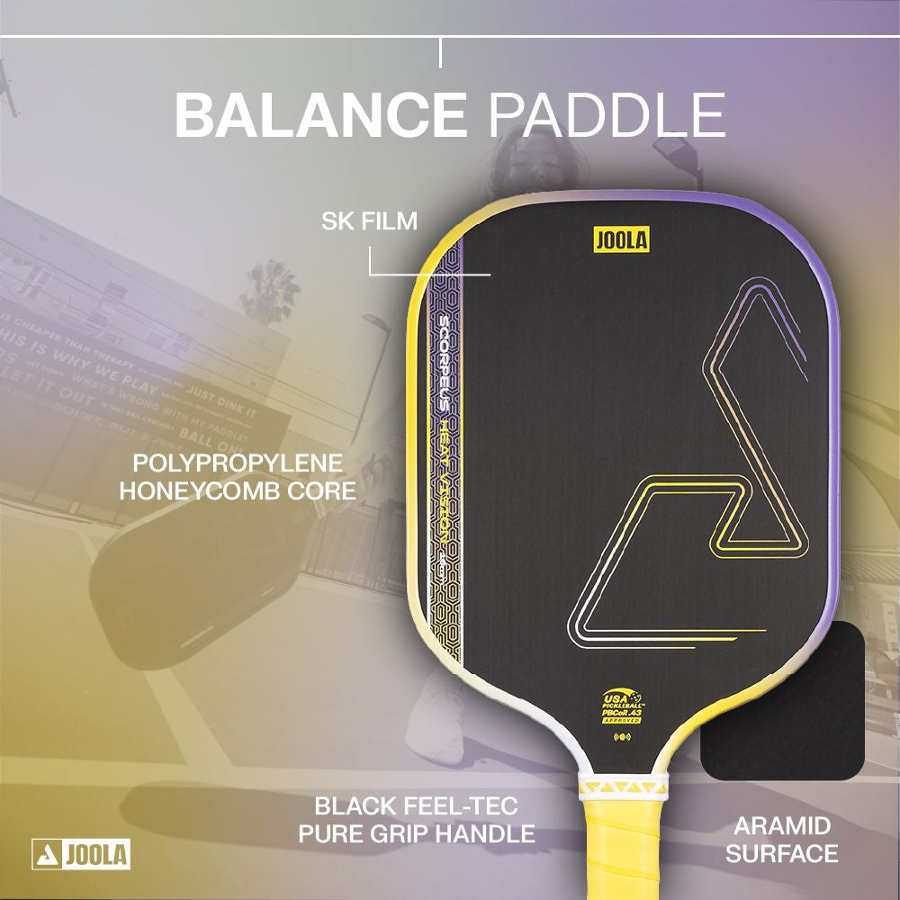 Pickleball JOOLA Scorpeus Heat Vision 16mm Pickleball Paddle Gradient Yellow