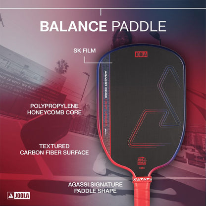 Pickleball JOOLA Agassi Edge Heat Vision 16mm Pickleball Paddle Gradient Orange Red