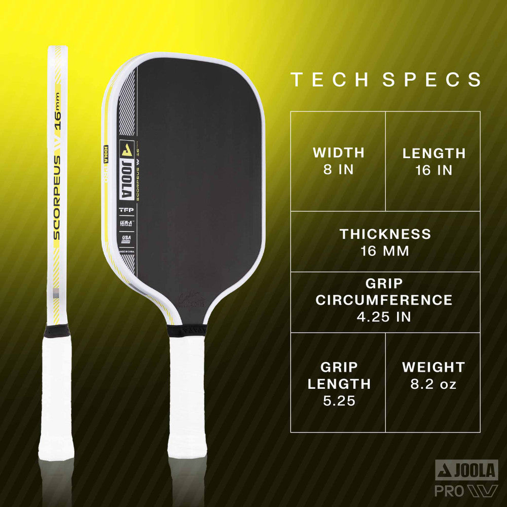 Pickleball JOOLA Collin Johns Scorpeus Pro IV 16mm Pickleball Paddle Black