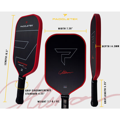 Pickleball Paddletek Bantam TKO-CX 14.3mm Pickleball Paddle Fire Red