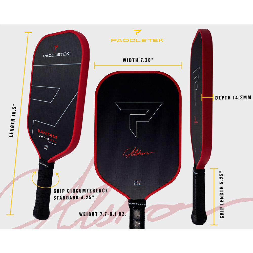 Pickleball Paddletek Bantam TKO-CX 14.3mm Pickleball Paddle Fire Red