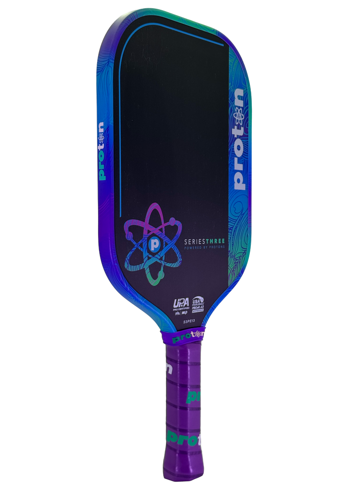 Pickleball Proton Series Three Project Peacock 13mm Elongated Pickleball Paddle
