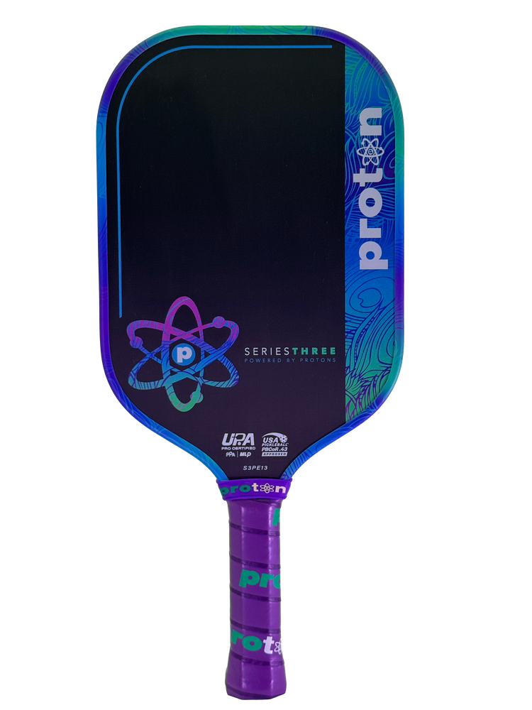 Pickleball Proton Series Three Project Peacock 13mm Elongated Pickleball Paddle