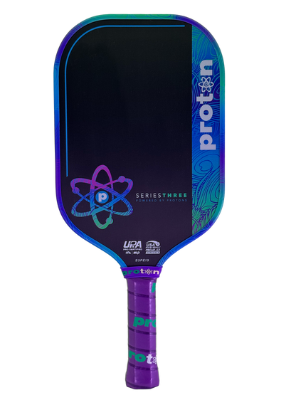 Pickleball Proton Series Three Project Peacock 13mm Elongated Pickleball Paddle