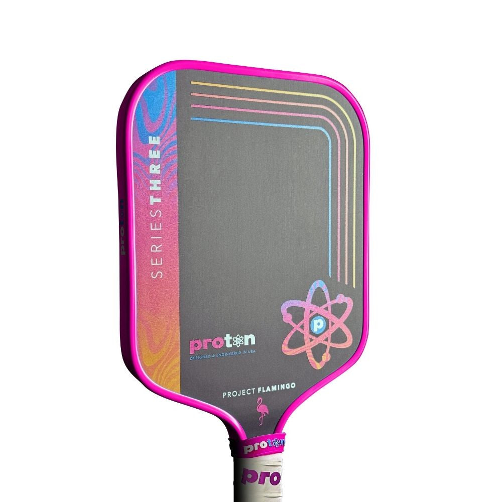 Pickleball Proton Series Three Project Peacock 15mm Widebody Pickleball Paddle Blue